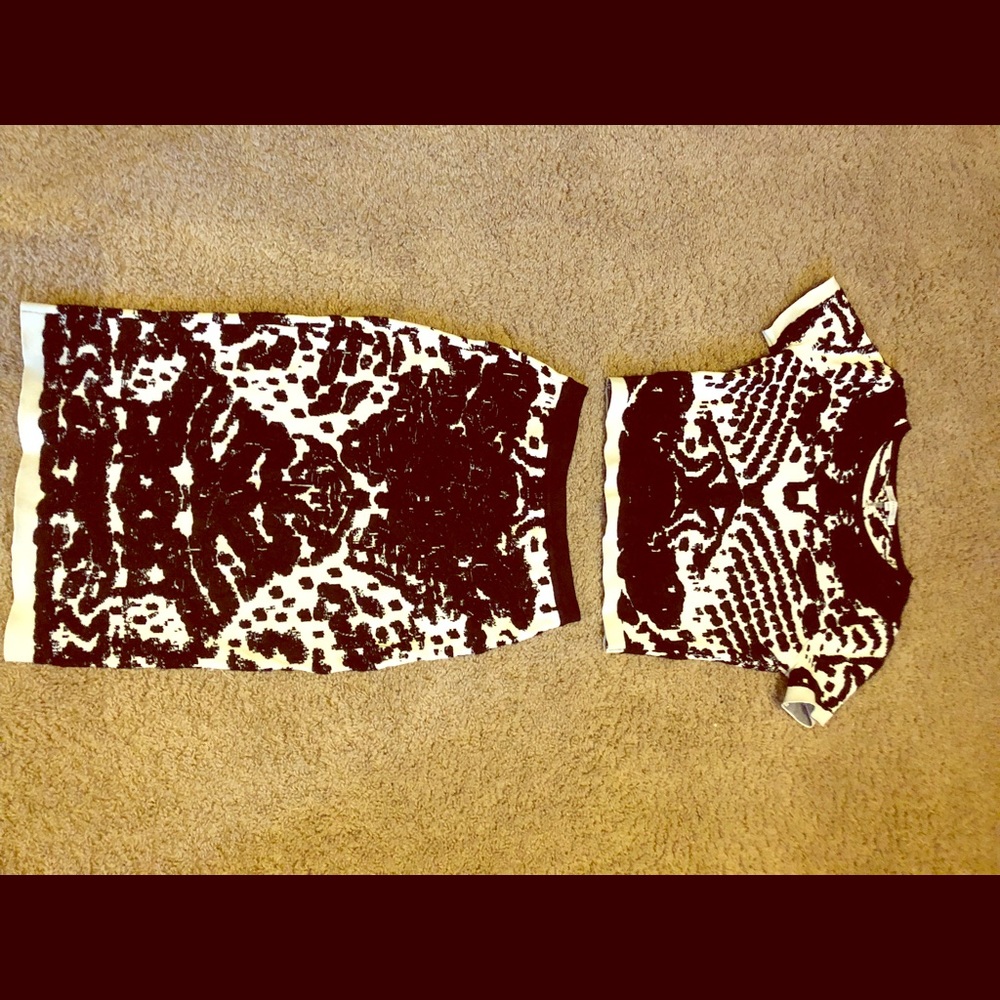 Black and White knit 2 piece Midi set